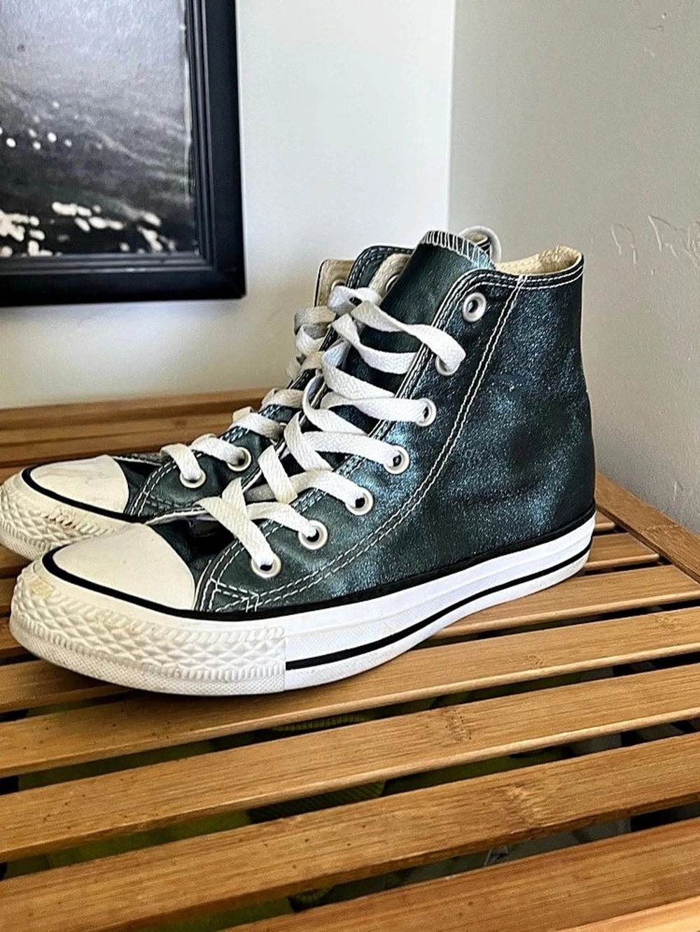 Converse Chuck Taylor All Star High-Top Sneakers Dark Green metallic, US 6